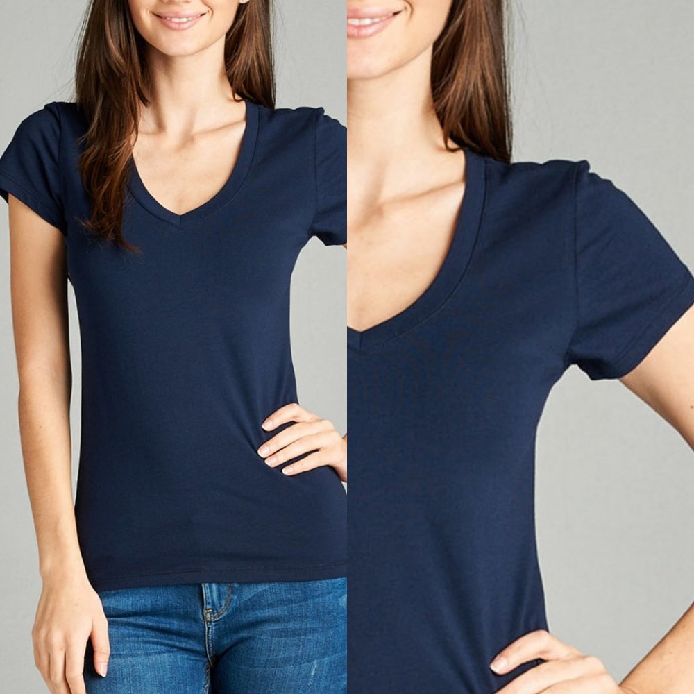 LAST 2 NEW Navy V-neck T-shirt